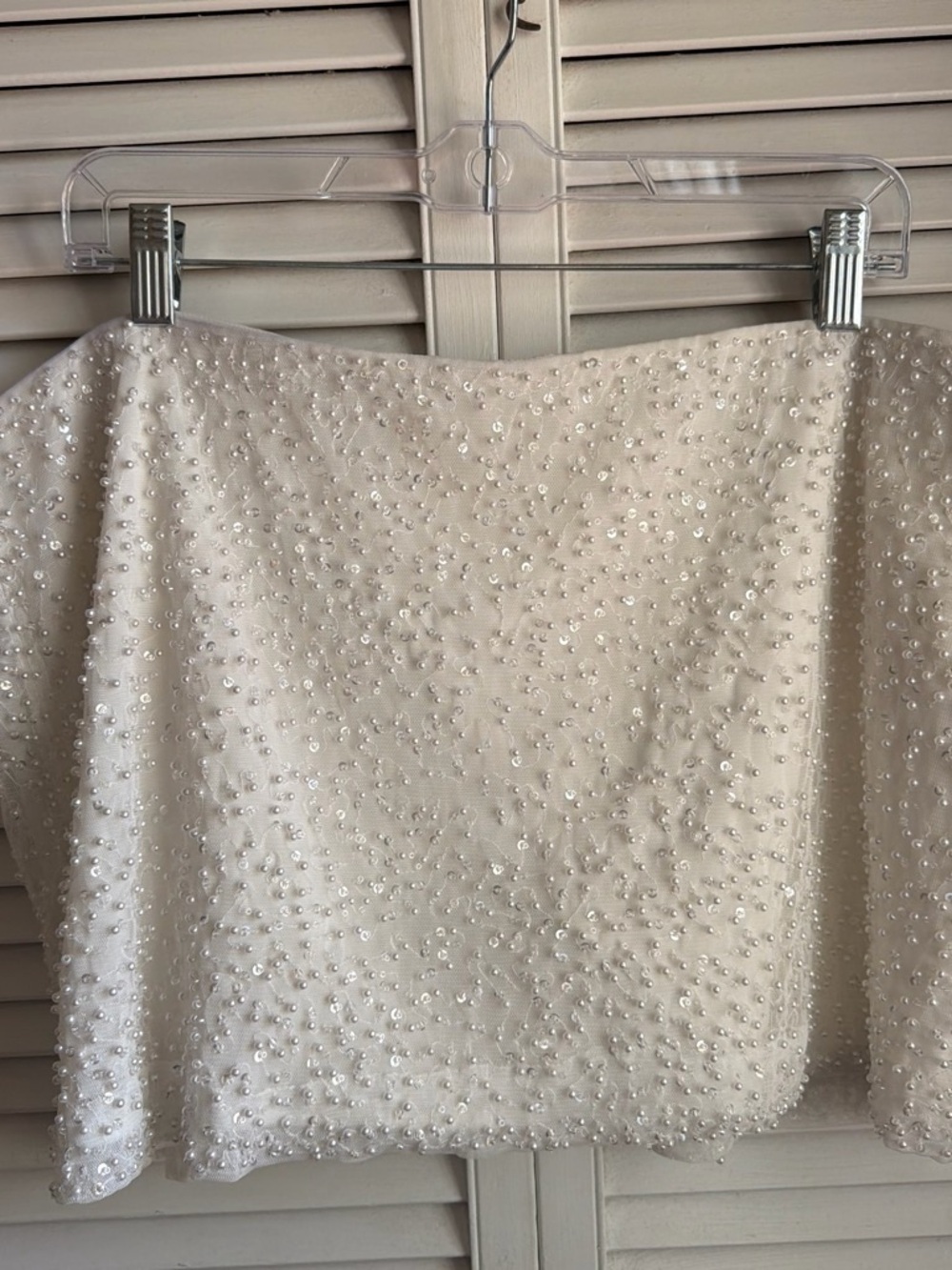 Abercrombie & Fitch Scarlett Mid Rise Beaded White Mini Skort